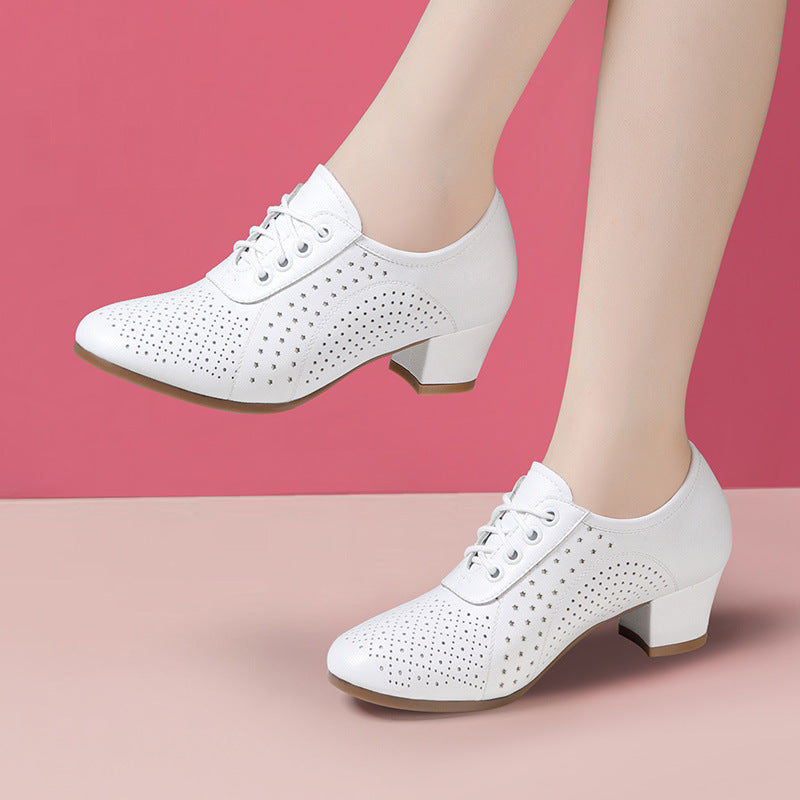 👟【34-41】2025 otoño nuevos zapatos de cuero para mujer zapatos de baile