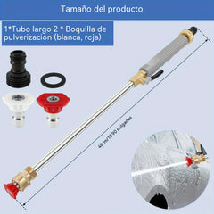Pistola de agua de alta presión con 2 boquillas intercambiables - Aleación de aluminio resistente