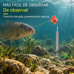 🎣 Aparejo de pesca antienredos para trabajar sobre el fondo (Paquete de 2 – 10 piezas en total) – Cebo suspendido, anzuelos Iseama con muerte (tallas n.º 4 y n.º 8).