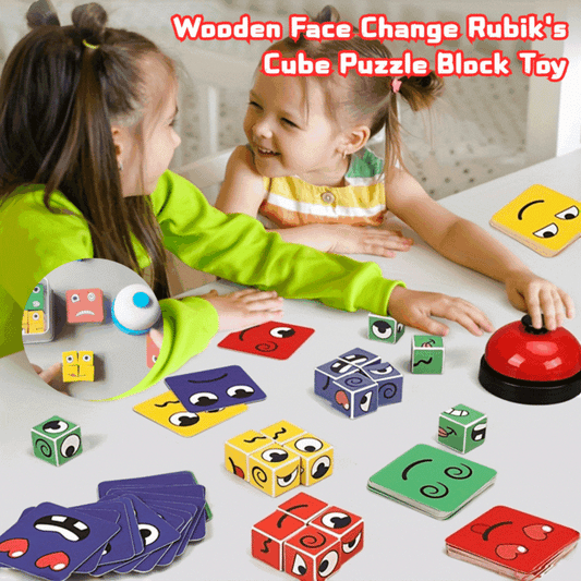 🔥✨【Oferta por tiempo limitado】juguete de bloques de rompecabezas de cubo de Rubik que cambia de cara de madera