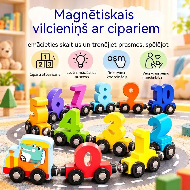 🔥Pērc 1, saņem 1 bez maksas🔥🚂 Magnētisks ciparu vilcieniņš bērniem | Izglītojoša konstruēšanas rotaļlieta mācībām rotaļājoties