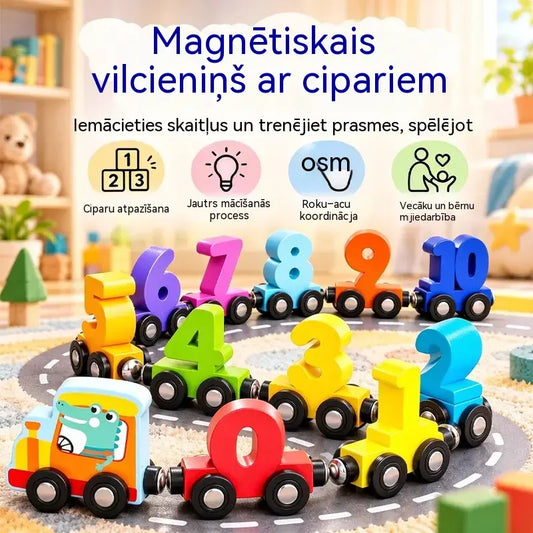 🔥Pērc 1, saņem 1 bez maksas🔥🚂 Magnētisks ciparu vilcieniņš bērniem | Izglītojoša konstruēšanas rotaļlieta mācībām rotaļājoties