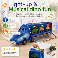 🦖🚛 A dinoszaurusz teherautó, ami tárol, indít és szórakoztat! 🎵✨