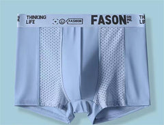 💥👍【6 piezas】Calzoncillos bóxer de malla transpirable de seda helada para hombre