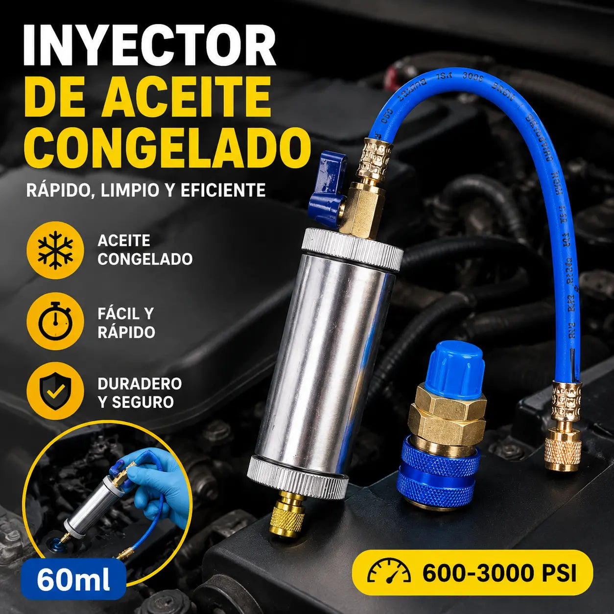 ⚡ Pulverizador de aceite refrigerante y pintura para aire acondicionado – Resistente al calor, material ABS/cobre, apto para vehículos y sistemas HVAC🎯