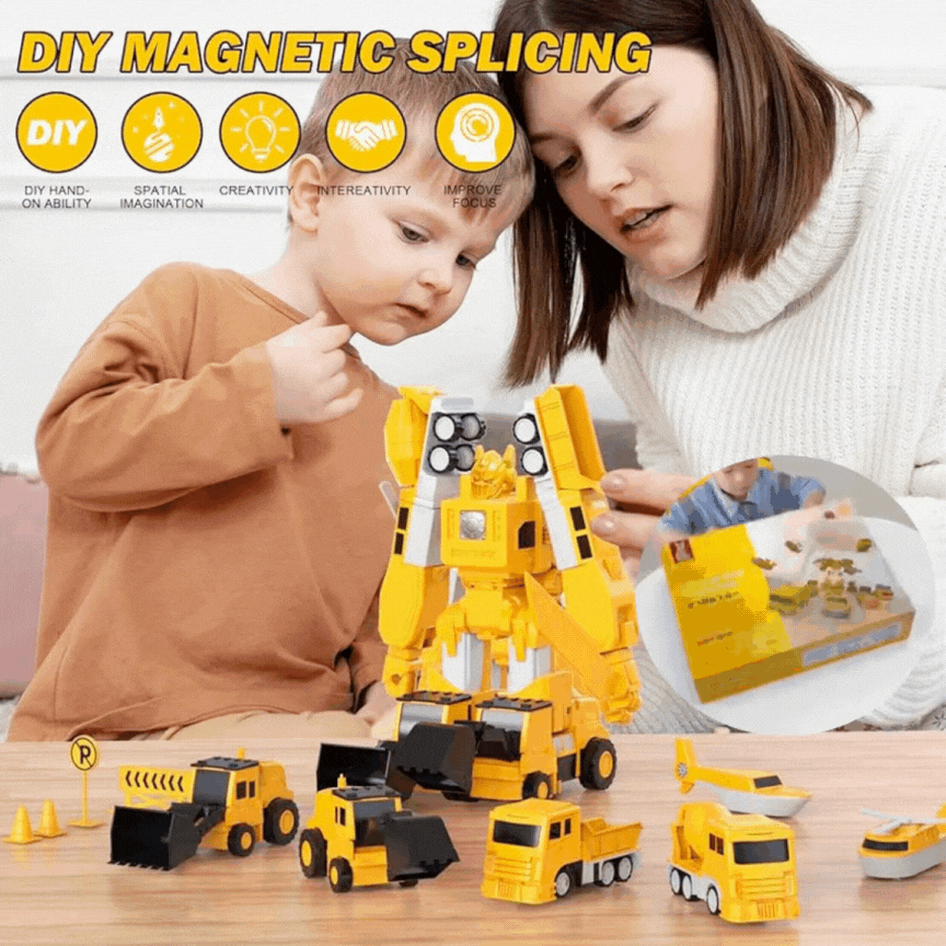 【50% OFF】🤖【16 piezas】Bloques de construcción magnéticos Transformers, juguetes educativos