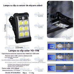 💥Luz solar con sensor de cuerpo humano y clip, resistente al agua