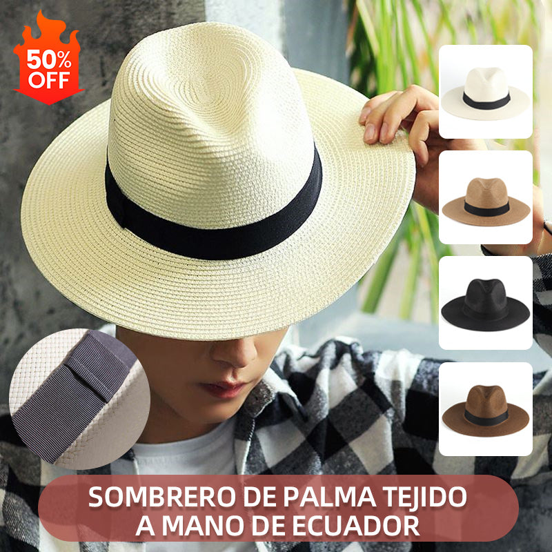【30% off】🌿 【56-58cm】【Compre 1 y obtenga 1 gratis】Sombrero de palma tejido a mano de Ecuador.