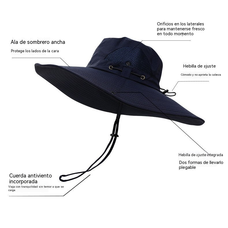 🔥【Compra 1 y llévate 1 gratis】👒Sombrero de pescador para exteriores de verano, sombrero de protección solar para pesca