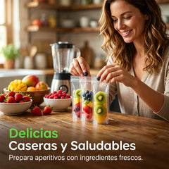 🍓【200 unidades + embudo plegable】⏰⏳Bolsas para paletas heladas DIY con cierre hermético: reutilizables, fáciles de rellenar, paletas heladas saludables para niños en verano 🍦✨