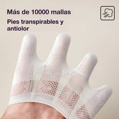 🔥【Compre 5 y obtenga 5 gratis：10 piezas】Calcetines invisibles de cinco dedos para mujer, calcetines cortos finos de malla.