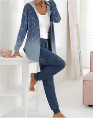 【🏆️Producto más vendido】🔥Nuevo estilo, conjunto casual de dos piezas con estampado de otoño e invierno, mangas largas + pantalones largos