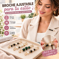 🧷✨ Broche de Perla Ajustable para Cintura – Imperdible para Vestidos, Pantalones y Escotes, Antideslizante y Elegante 👗