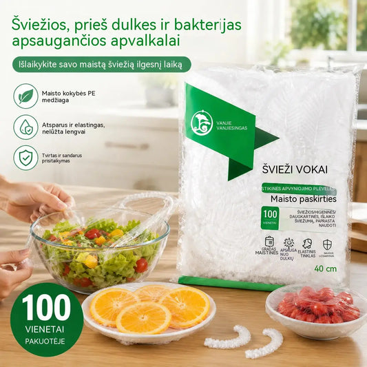 🔥【300 vnt.】28 €🎉Kuo daugiau perkate, tuo daugiau sutaupote🎁Vienkartiniai elastingi maisto uždangalai, tinkantys dubenims ir lėkštėms