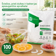 🔥【300 vnt.】28 €🎉Kuo daugiau perkate, tuo daugiau sutaupote🎁Vienkartiniai elastingi maisto uždangalai, tinkantys dubenims ir lėkštėms
