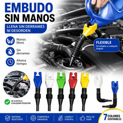 【5 piezas 27€】🚗Herramienta para repostar y verter combustible en el coche, embudo manos libres🔥