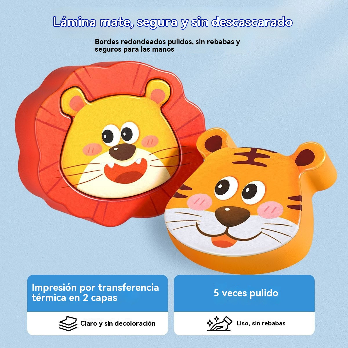 🔥【1 juego de 4 estilos】👧🏻🧩 Rompecabezas 3D de madera Montessori para educación infantil