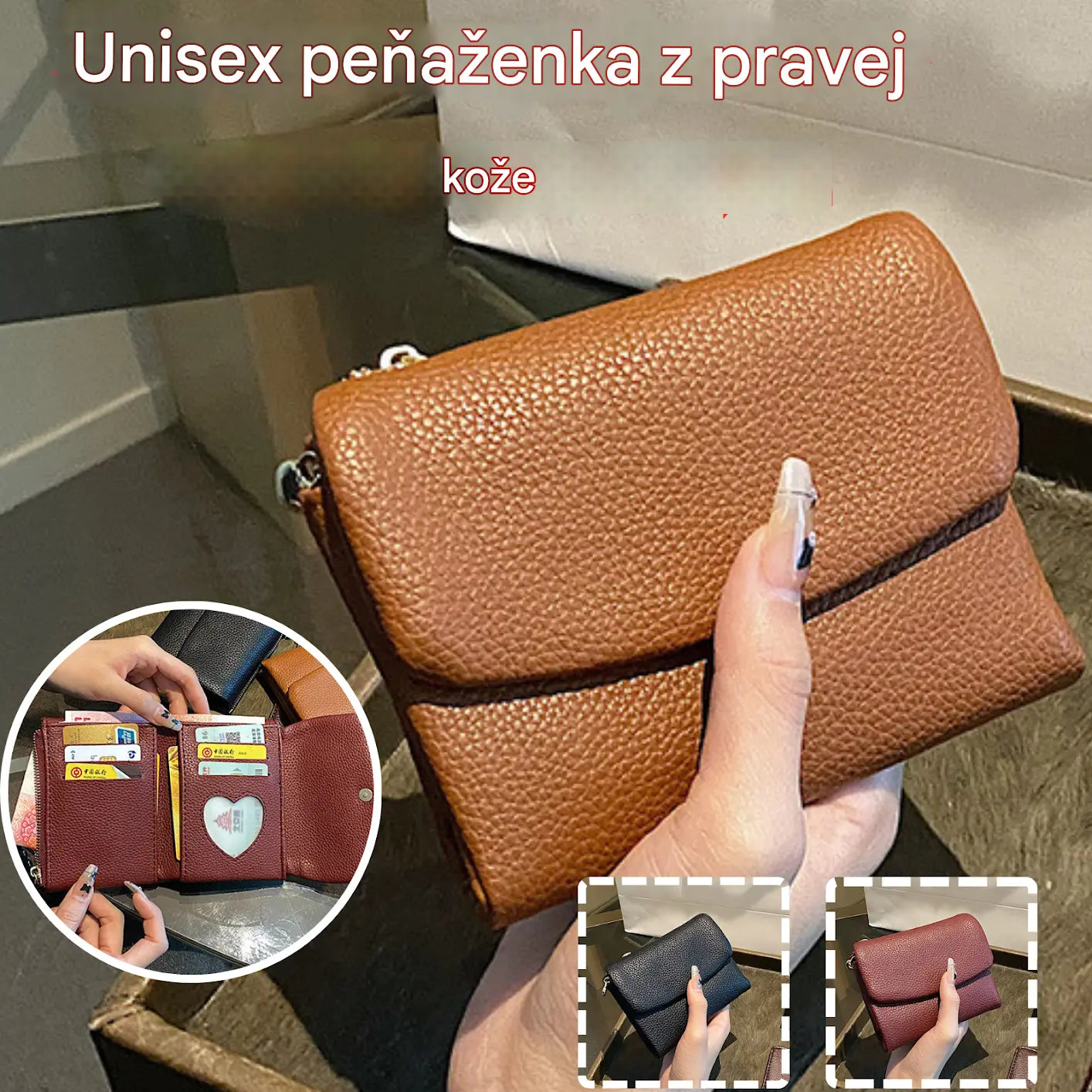 Unisex peňaženka z pravej kože s RFID ochranou Pebble