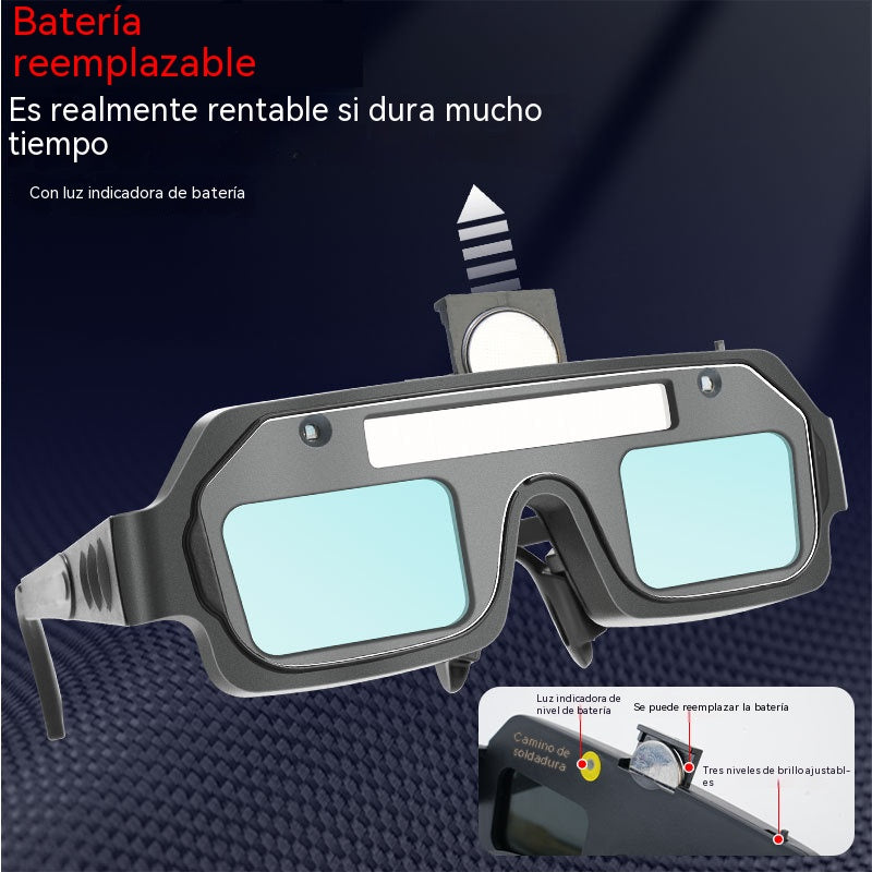 💥🔥🕶️Gafas de soldadura con atenuación automática, doble protección contra el deslumbramiento y los rayos UV.