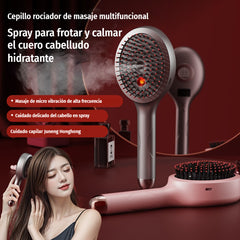 💆‍♀️Peine de masaje con spray que relaja el cuero cabelludo, peine de masaje para peinar y cuidar el cabello en casa con masaje vibratorio.