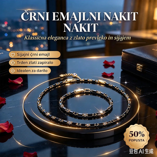 ✨【Ogrlica + zapestnica】Komplet za 24 € 📢📢 Očarljiv moški nakitni komplet: vpadljiv dizajn s kubičnimi cirkoni, prefinjen urbani slog in nastavljiva velikost ⛓️