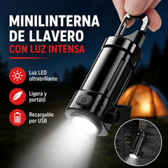 【Compra 1 y llévate 1 gratis】🔥Gran oferta⚡Linterna mini para llave súper brillante e impermeable con salida de 1200 lm