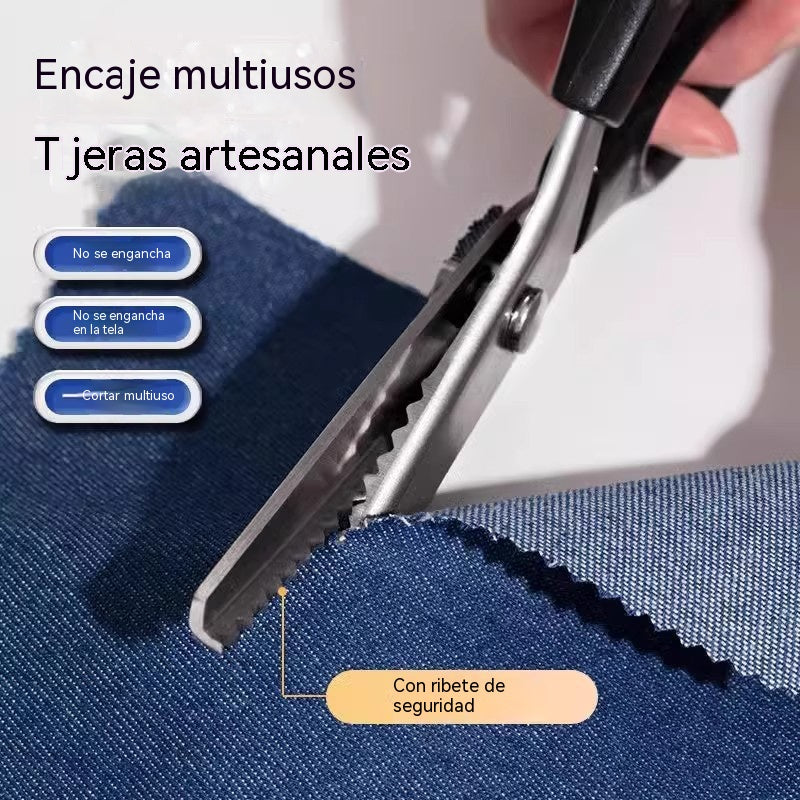 ✂️【Compra 1 y llévate 1 gratis】 Tijeras de coser dentadas, tijeras domésticas redondeadas hechas a mano