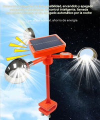 【50% de descuento】🐦🦉Nuevo ahuyentador de pájaros con voz ajustable, alimentado por energía solar y eólica, mejorado