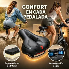 🚴‍♂️💨 Sillín de Bicicleta Ancho con Diseño Hueco – Asiento Transpirable con Bolas de Amortiguación para Máxima Comodidad 🛡️