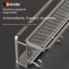 🔥【400*120*40mm】Estante de almacenamiento con ventosa para baño e inodoro: no requiere taladrar