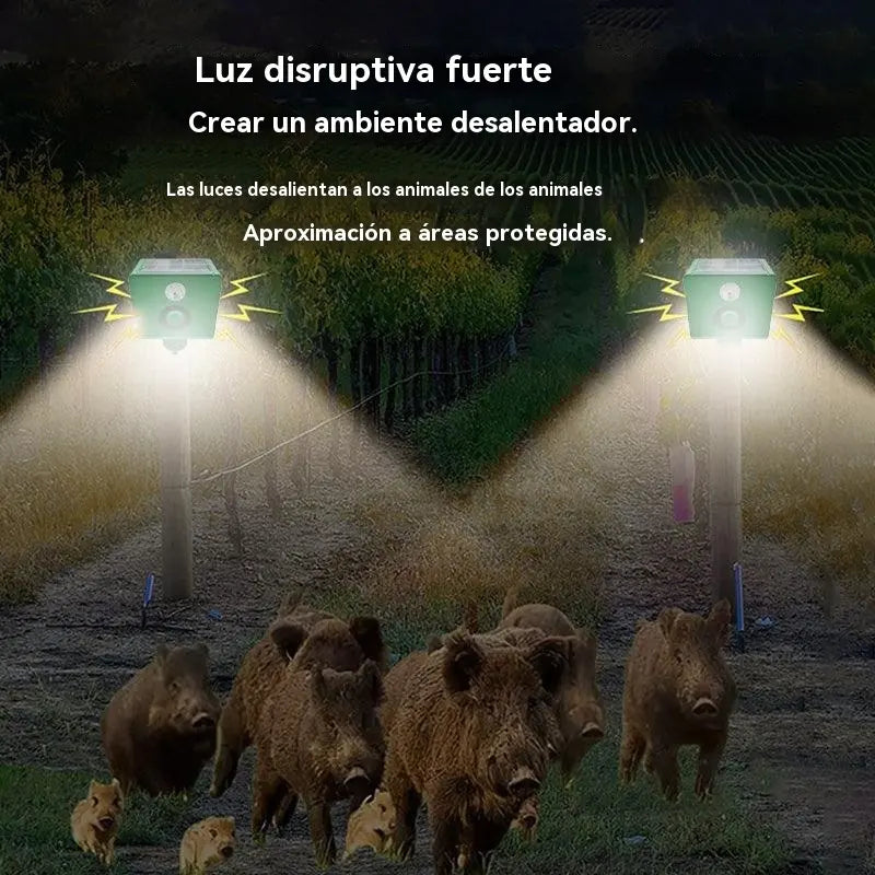 🔥Repelente solar ultrasónico para animales para exteriores: puede ahuyentar pájaros y animales.