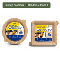 🍽️ 【¡Compra 1 y llévate 1 gratis! (40 artículos en total)】🌱Platos Desechables Biodegradables Peel Plate | Antiadherentes Impermeables Sin Lavado para Exterior y Hogar✨