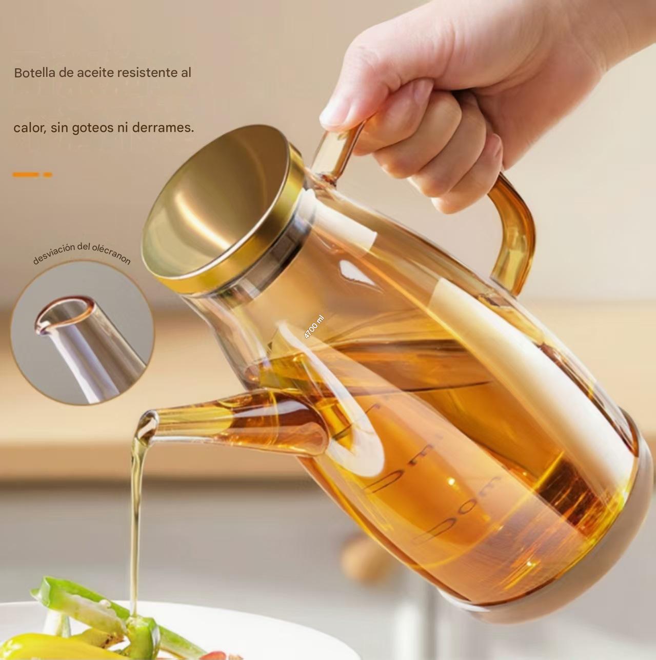 🏠🍴【600ml】Botella dispensadora de aceite con boquilla antigoteo