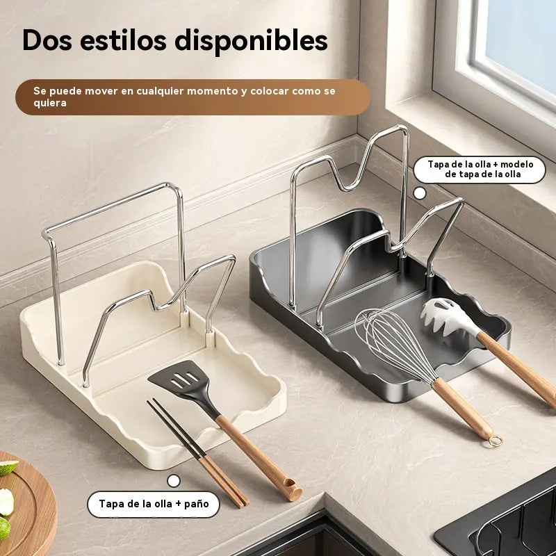 🔥 ¡50% de descuento! 🏠 🍳 Estante multifuncional para utensilios de cocina, fácil de limpiar y resistente al aceite.