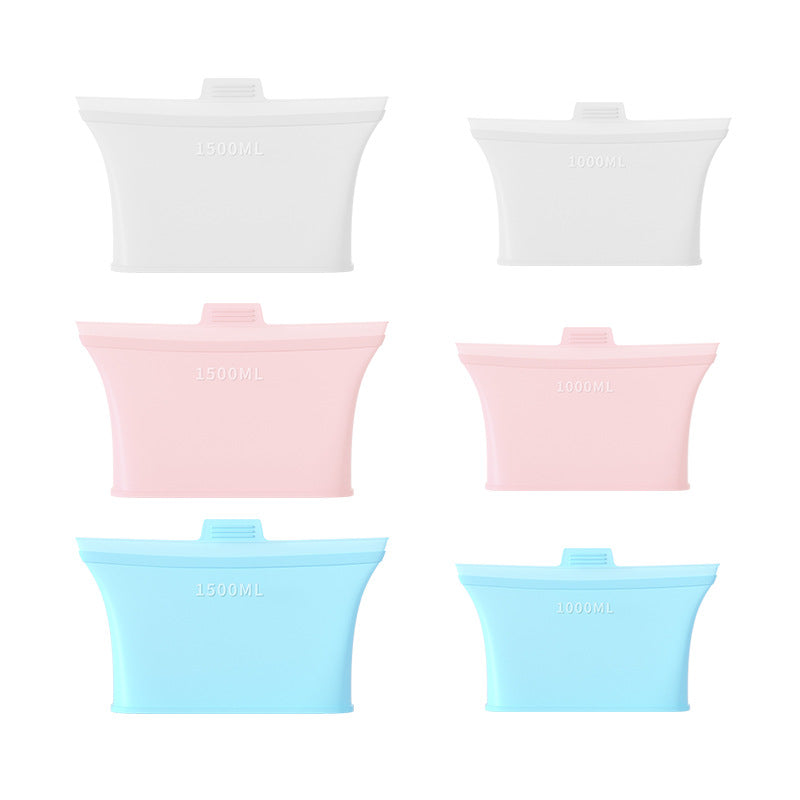 【1000ml+1500ml】Bolsas de silicona aptas para alimentos para sellar el refrigerador/bolsas para almacenar alimentos.