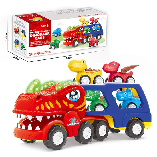 🚛Camión de juguete de dos pisos para transportar dinosaurios
