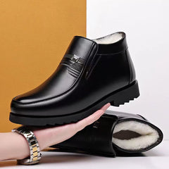 🔥Descuento por tiempo limitado🔥【38-44】Zapatos de cuero para hombre 2024, zapatos informales de negocios para invierno para hombre, además de zapatos de cuero cálidos y resistentes al frío engrosados de terciopelo