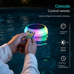 🔥Luz flotante RGB para piscina con control remoto💡