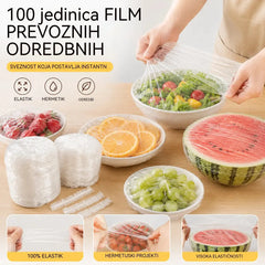 【200 komada】Prozirna folija za jednokratnu upotrebu, idealna za posude i hranu. Savršeno pristaje, dobro brtvljenje i jednostavna je za korištenje.