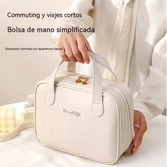 Neceser de cosméticos impermeable de PU, gran capacidad, bolsa de almacenamiento de cosméticos portátil