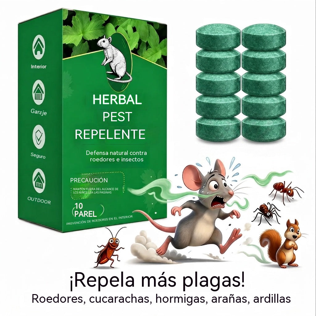 🐀 ¡50% DE DESCUENTO AHORA! ⚡ 🟢 Tabletas repelentes de roedores e insectos - Paquete de 12