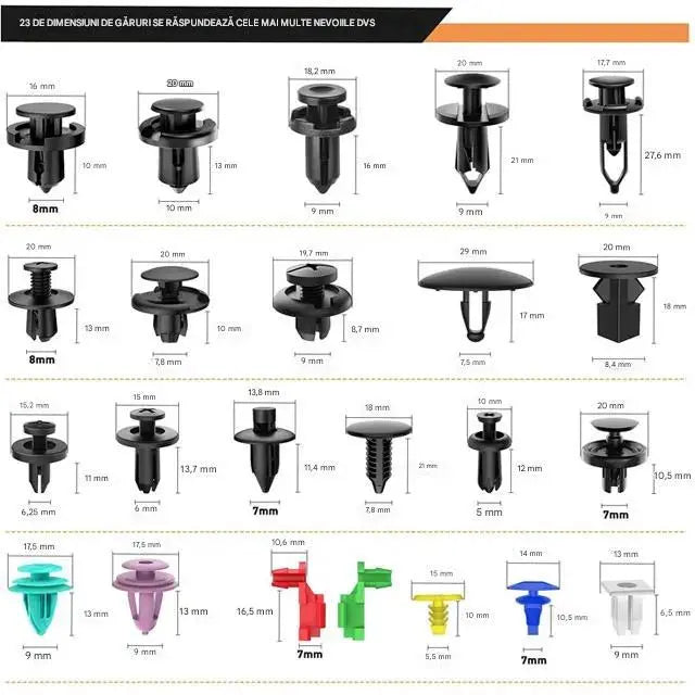 🚗🔧 Kit de 680 Piezas para Coche + Herramientas, Clips, Tornillos y Bridas de Nailon para Parachoques y Guardabarros, ¡Todo en Uno y Súper Completo!