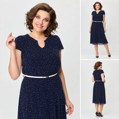 🌺🥰【S-5XL】Vestido elegante ajustado de lunares 2025