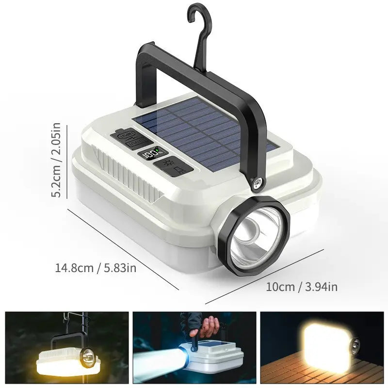 📢📢 ¡50% DE DESCUENTO! ☀️💡 Linterna LED solar recargable para camping, luz de trabajo portátil multifuncional