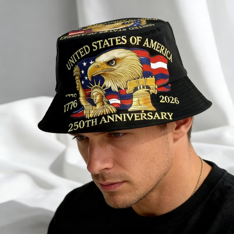 🔥【Compra 1 y llévate 1 gratis】🗽Sombrero de pescador con temática estadounidense del 250 aniversario