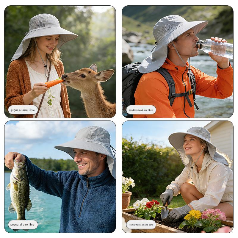 🔥✨【Compra 1 y llévate 1 gratis（2 piezas）】🧢Sombrero tipo cubo plegable unisex para protección solar