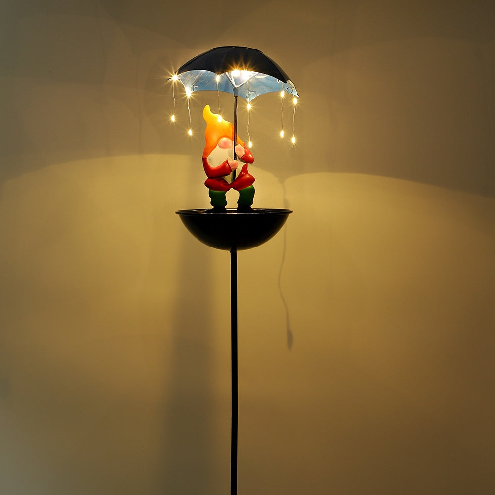 🐦🌞 Decoración Creativa para Jardín con Comedero para Pájaros y Luz Solar LED | Encanto Mágico para tu Patio 🐸✨