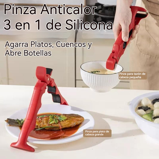 📢 ¡Compra 1 y recibe 1 gratis! 🔥✨ Pinzas de silicona 3 en 1 pinzas antiquemaduras pinzas para tazones antideslizantes pinzas de cocina