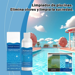 💧Líquido purificador para piscinas: ¡Agua cristalina, sin complicaciones! ✨ Dile adiós al agua verde y a los químicos agresivos: solo agua pura y fresca en cada baño. 🏊‍♂️💙
