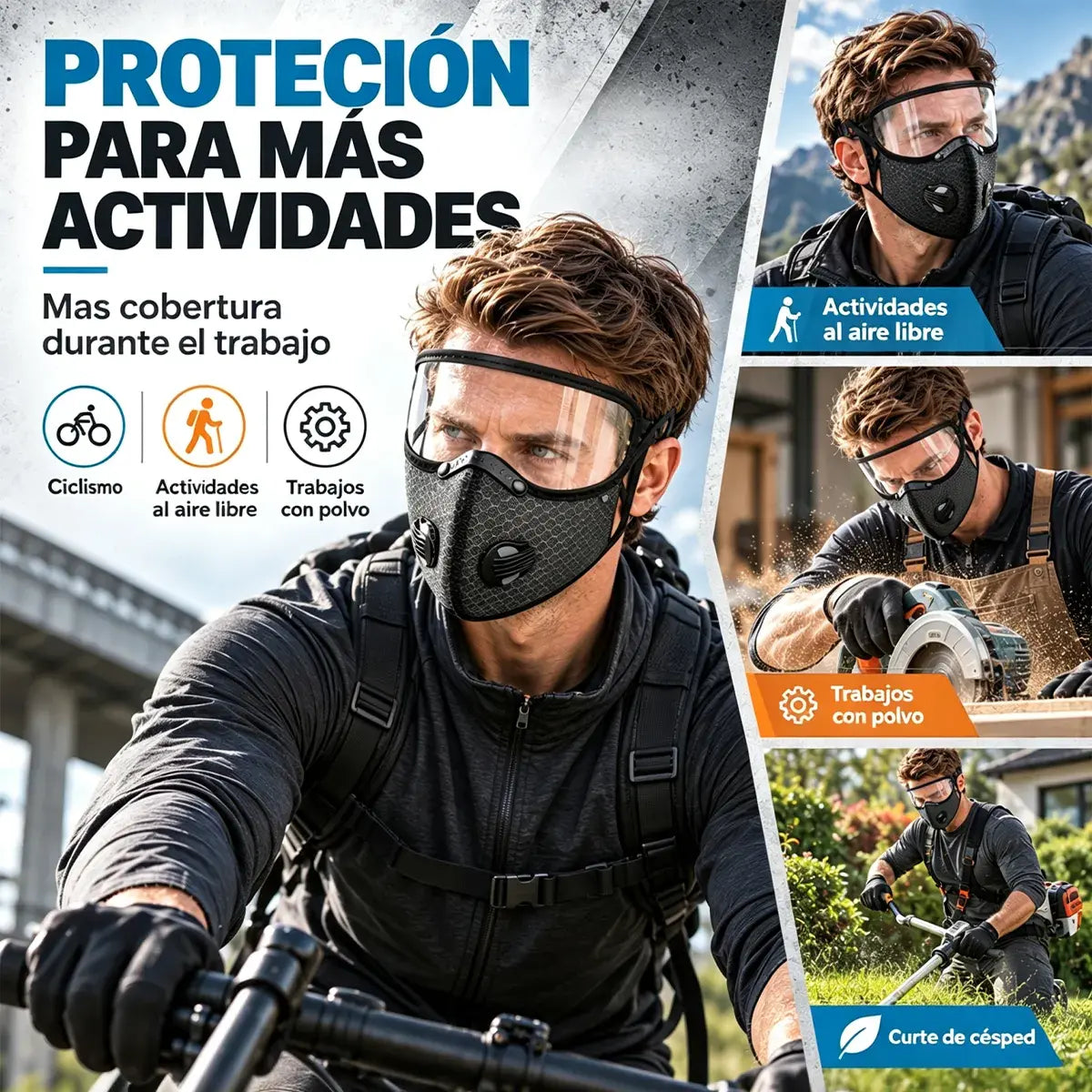 🧣【¡Compra uno, consigue uno gratis!】🚴 Mascarilla Térmica Deportiva con Visor HD Desmontable – Protección contra Frío, Polvo y Viento para Ciclismo, Cortacésped y Ambientes Polvorientos 🛡️